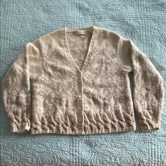 Vintage Lambs Wool Cardigan with Bead Embellishments - Picture 1 of 5